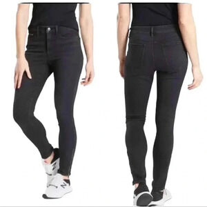 Athleta Carbon Wash Black Ultra Skinny Zip Ankle Sculptek Jeans Size 0